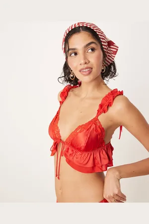 For Love & Lemons – Butterfly – Bustier in mit Rüschen und Spitzenborte, Kombiteil