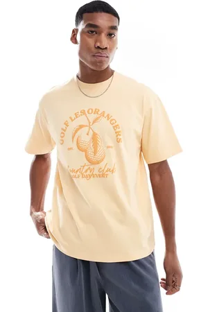Pull&Bear – T-Shirt in hellem mit Golf-Print