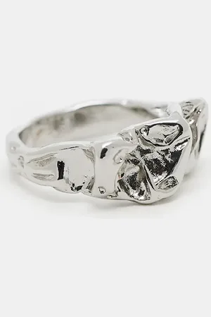 ASOS – Silberfarbener Ring mit strukturiertem Design