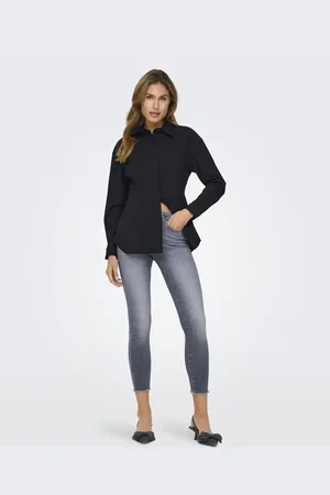 ONLY – Jeans mit engem Schnitt in Denim-Mittelgrau