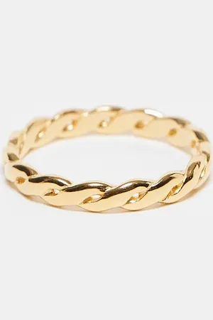 ASOS – Vergoldeter Ring aus Sterlingsilber mit gedrehtem Seilband