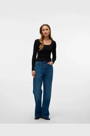 VERO MODA – Gerade geschnittene Jeans aus mittelblauem Denim