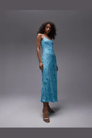 Topshop – Camisole-Trägerkleid in mit Stickereien und Verzierungen