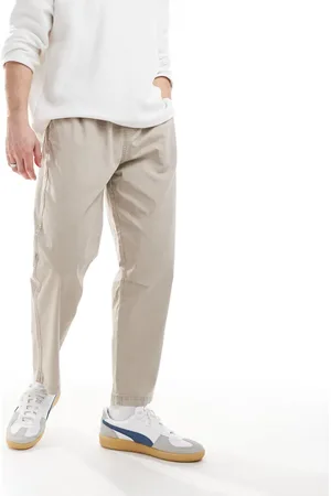 Pull&Bear – Hose in Beige mit geradem Schnitt