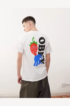 Obey – T-Shirt in mit auffälligem Erdbeer-Grafik-Logo und Rückenprint
