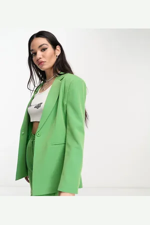 Reclaimed – Blazer aus grünem Flammengarn mit maskulinem Schnitt