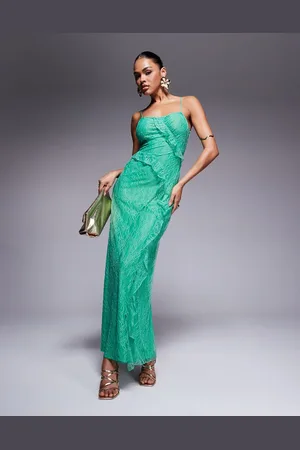 Forever New – Gerüschtes Maxikleid aus Spitze in leuchtendem