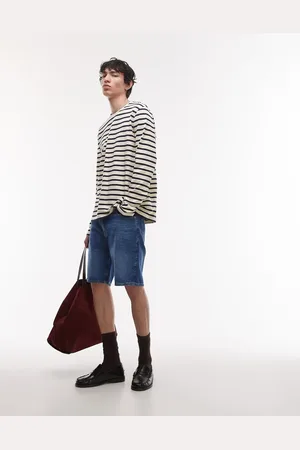 Lacoste – Jeans-Shorts in dunkelblauer Waschung