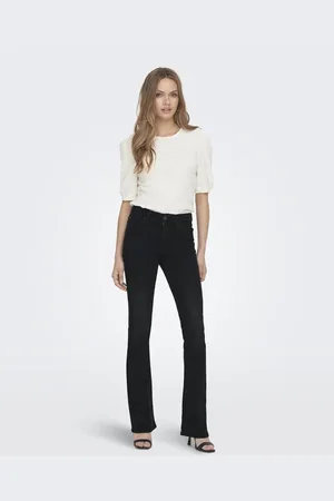 ONLY – Ausgestellte Jeans in verwaschenem