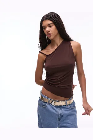 Topshop – Jersey-Top in mit verdrehtem, asymmetrischem Design