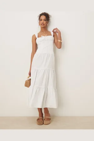 Glamorous – Popeline-Maxikleid in mit Korsettdetail