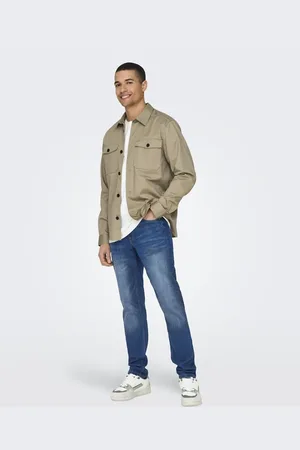 Only & Sons – Schmal geschnittene Jeans aus blauem Denim
