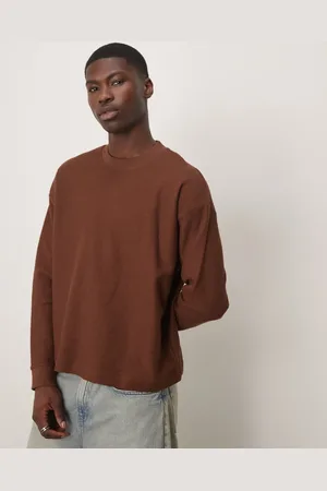 ASOS – Hochwertiges, langärmliges Oversize-Oberteil in aus schwerem Stoff mit Struktur und kastigem Schnitt