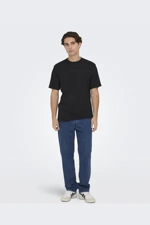 Only & Sons – Jeans aus mittelblauem Denim in regulärer Passform