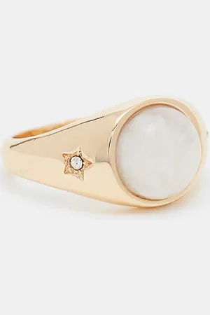 ASOS – Goldfarbener Siegelring mit Mondstein