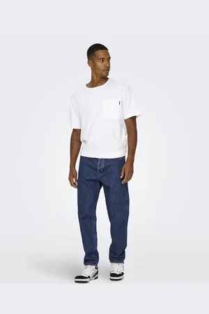 Only & Sons – Lockere Jeans aus mittelblauem Denim