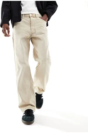 Only & Sons – Feste, locker geschnittene Jeans in verblasstem Beige