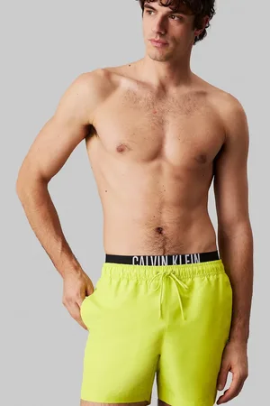 Calvin Klein – Intense Power – Badeshorts in Limonadengelb mit doppeltem Bund