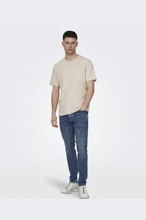 Only & Sons – Skinny-Jeans aus mittelblauem Denim