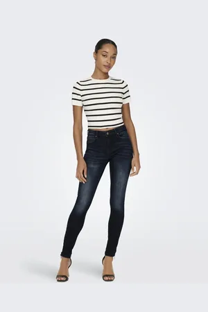 ONLY – Skinny-Jeans aus Denim in Dunkelblau