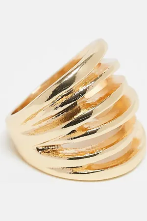 Reclaimed – Goldfarbener Unisex-Ring mit Stapeldesign