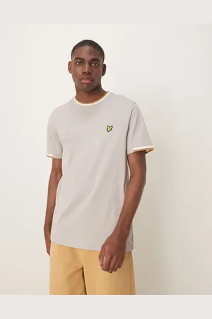 Lyle & Scott – T-Shirt in mit halben Zierstreifen