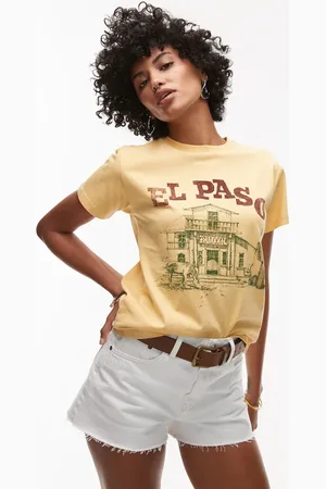 Topshop – Jeans-Shorts in Knochenweiß mit A-Linien-Schnitt