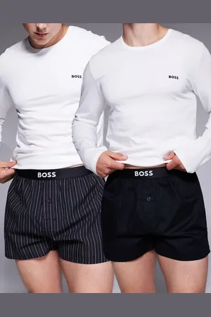 HUGO BOSS – 2er-Pack Webboxer mit und ohne Streifen in Lila/