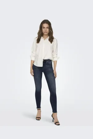 ONLY – Jeans mit engem Schnitt in Denim-Blauschwarz