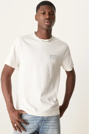 Abercrombie & Fitch – T-Shirt in Cremeweiß mit Golf-Rückenprint
