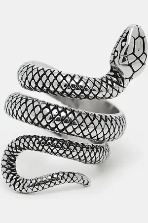ASOS – Silberfarbener Wickelring im Schlangendesign aus wasserdichtem Edelstahl