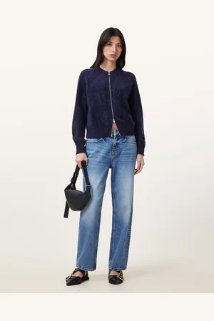 AllSaints – Ida – Jeans in mittlerem Indigoblau mit geradem Schnitt
