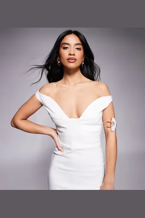 Vesper – Midaxi-Kleid aus Bengaline in mit Herzausschnitt