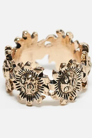 Reclaimed – Unisex-Ring in Goldoptik mit Sonnenmotiven