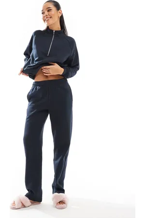 Pieces® – Jogginghose aus Sweatshirt-Stoff in dunklem mit Kordelzugbund, Kombiteil