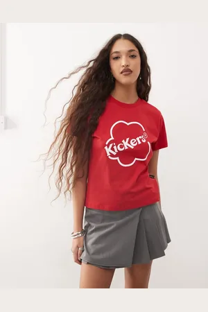 Kickers – Knapp geschnittenes T-Shirt in mit -Logo in Stil der 90er
