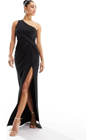 ASOS – Bodycon-Maxikleid in mit One-Shoulder-Träger und Faltendetail