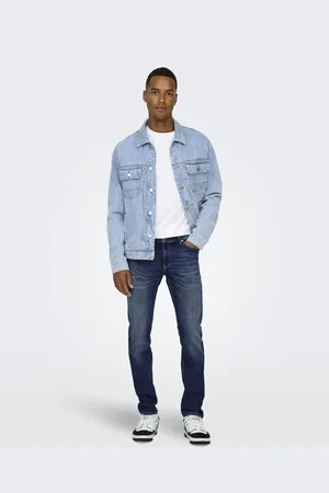 Only & Sons – Schmal geschnittene, dunkelblaue Jeans