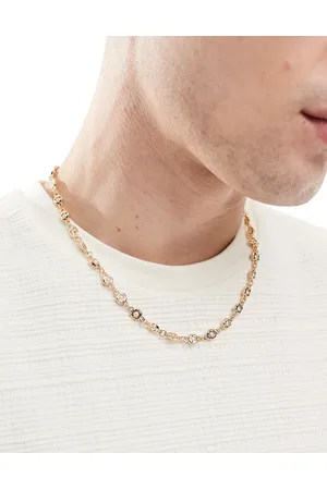 ASOS – Goldfarbene Halskette im geschmolzenen Design mit Perlenverzierungen