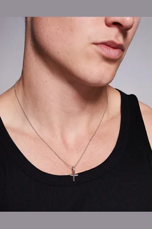 ASOS – Silberfarbene Halskette aus wasserfestem Edelstahl mit Kreuzanhänger