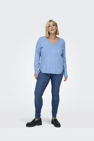 ONLY – Jeans mit engem Schnitt in hellem Denim-Mittelblau