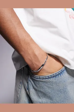 ASOS – Silberfarbenes Kettenarmband aus wasserfestem Edelstahl mit T-Bar-Detail