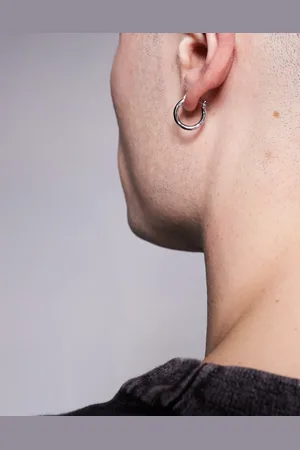 ASOS – Silberfarbene Creolen in geschmolzenem Design aus wasserfestem Edelstahl