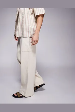 ASOS – Weite Oversize-Hose in Leinenoptik, in Ecru