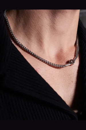 ASOS – Silberfarbene Glieder-Halskette aus wasserfestem Edelstahl