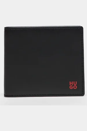 HUGO BOSS – Tibby – Bifold-Geldbörse aus Leder in mit Stapel-Logo