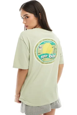 Pull&Bear – T-Shirt in mit Vintage-Zitronen-Print