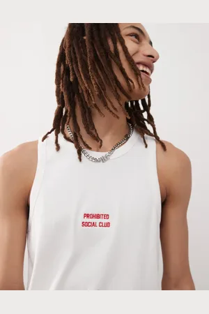 Prohibited – Tanktop in Wollweiß mit Social-Club-Logo