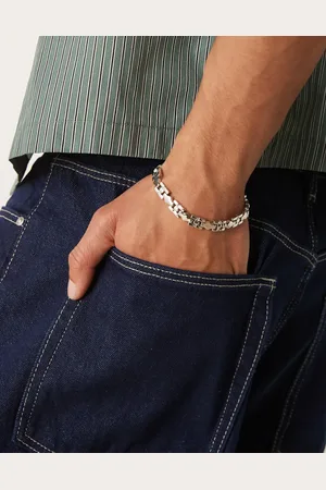 ASOS – Silberfarbenes Kettenarmband im Uhrenband-Design