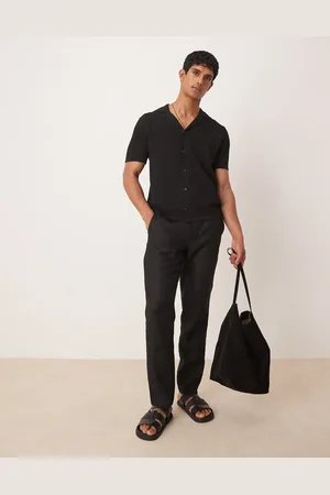 MANGO – Sehr schmal geschnittene Hose aus Leinen in